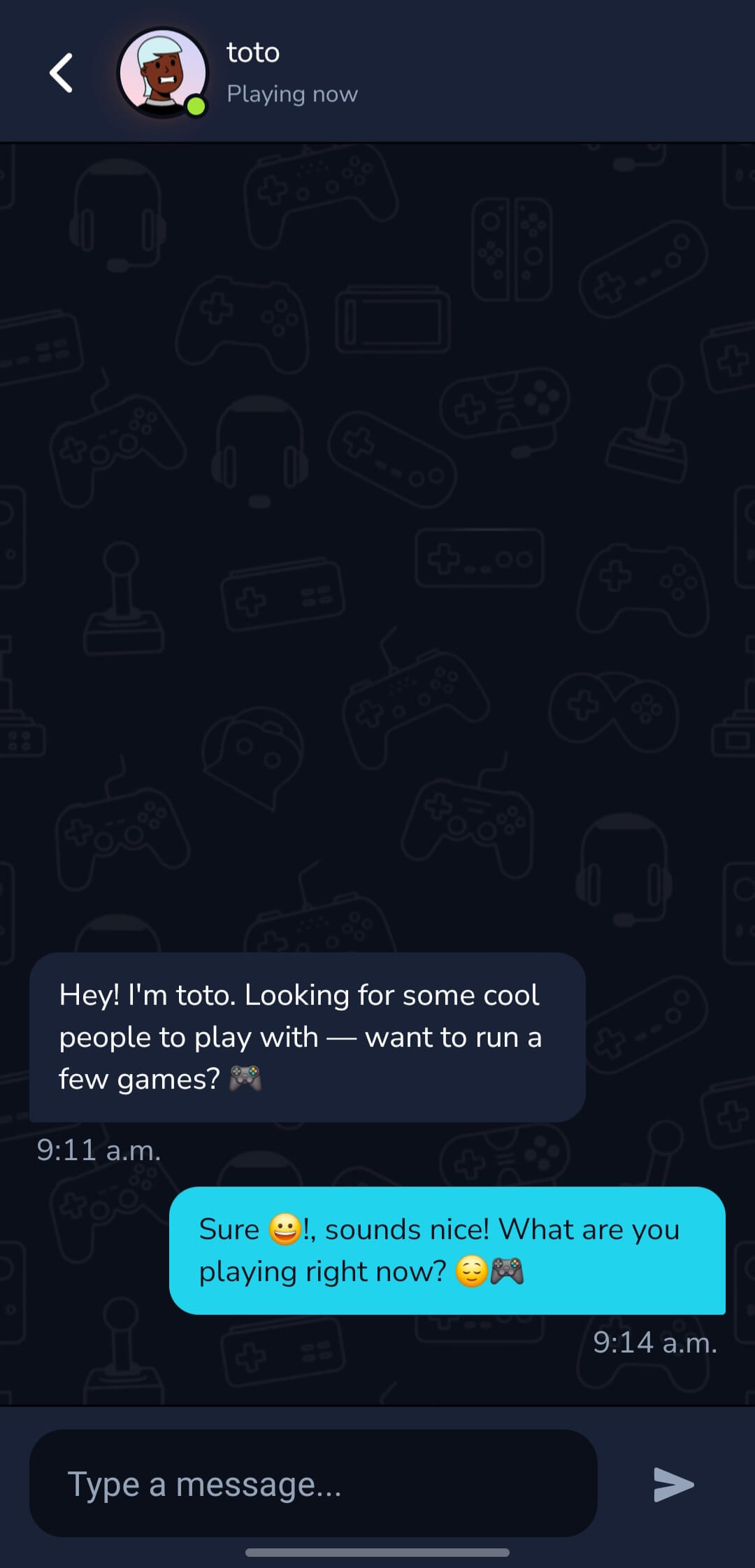 Player profile screen