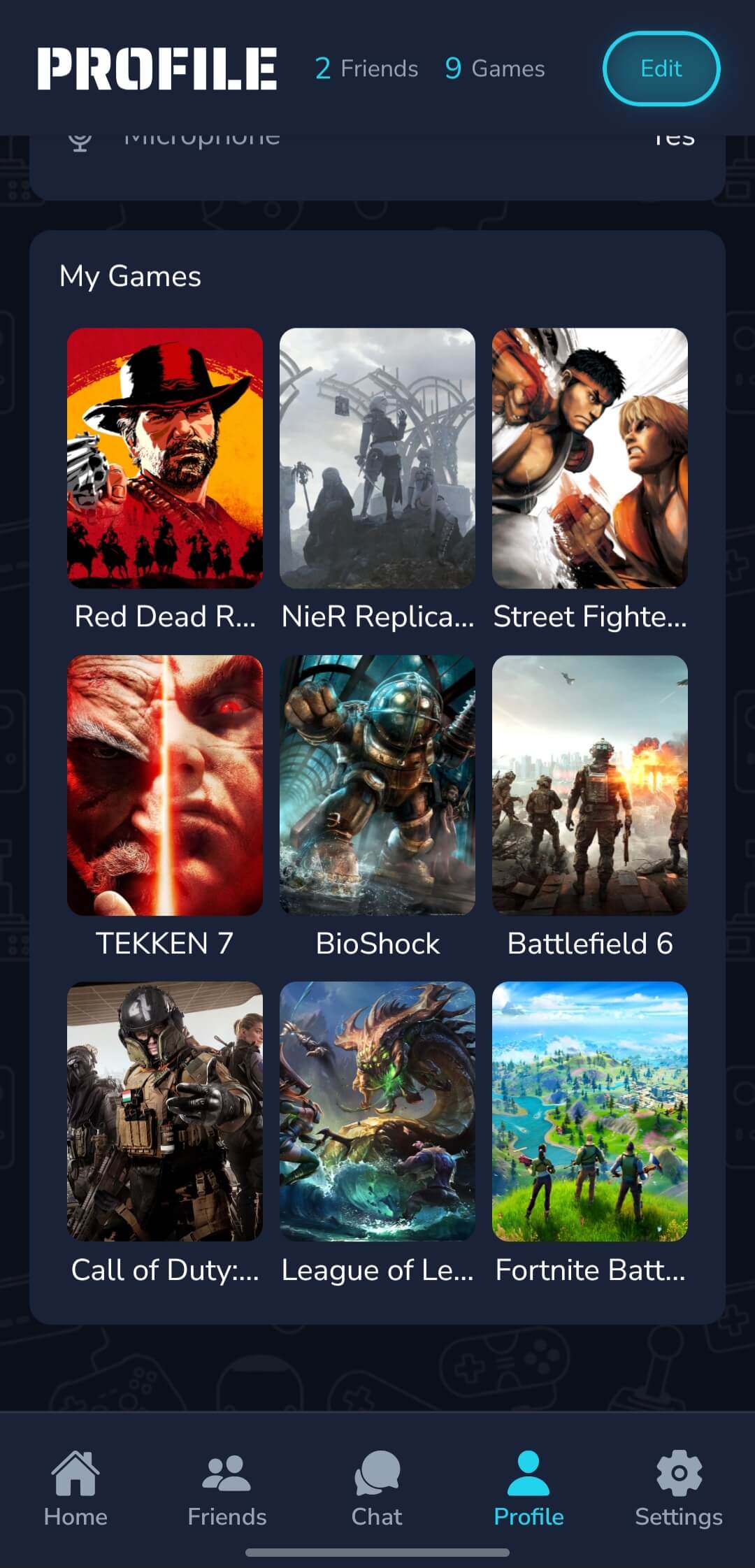 Friends and requests screen